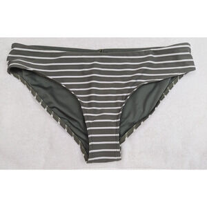 Sea Level Swim Australia sz 12 Bikini Bottoms olive green white 0945